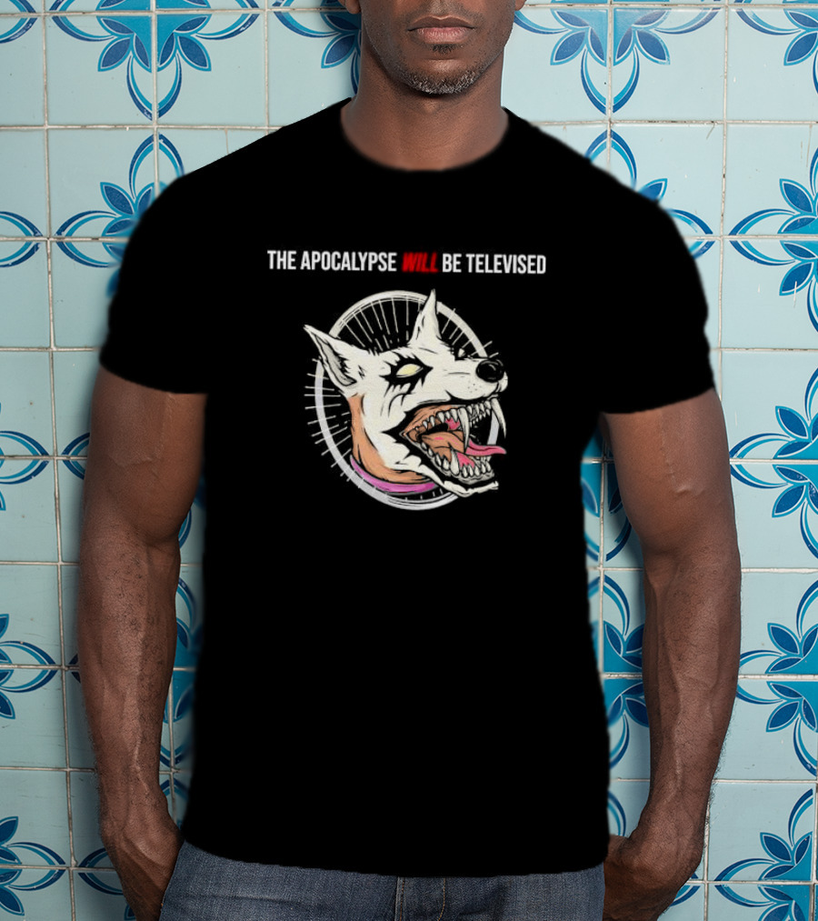 Danger Dingo The Apocalypse Will Be Televised Howling Dog Circle T-Shirt