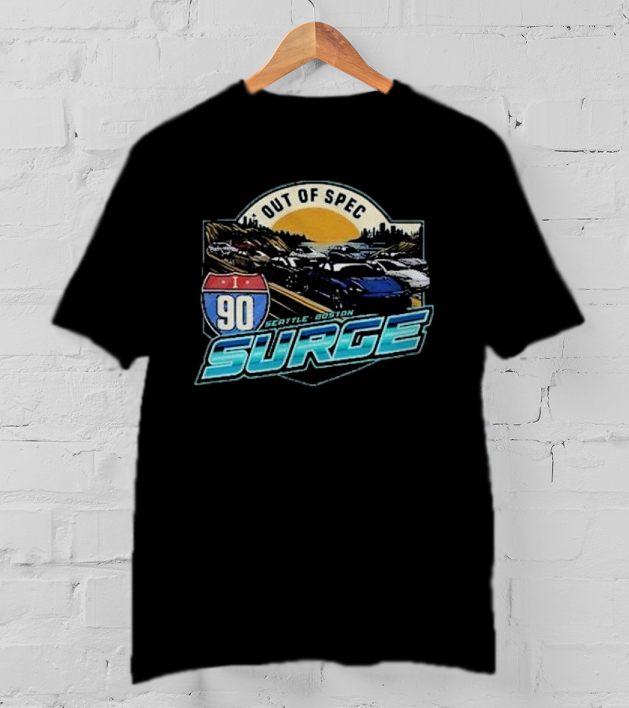I-90 Surge Out Of Spec Seattle Boston Highway Traffic Scene T-Shirt