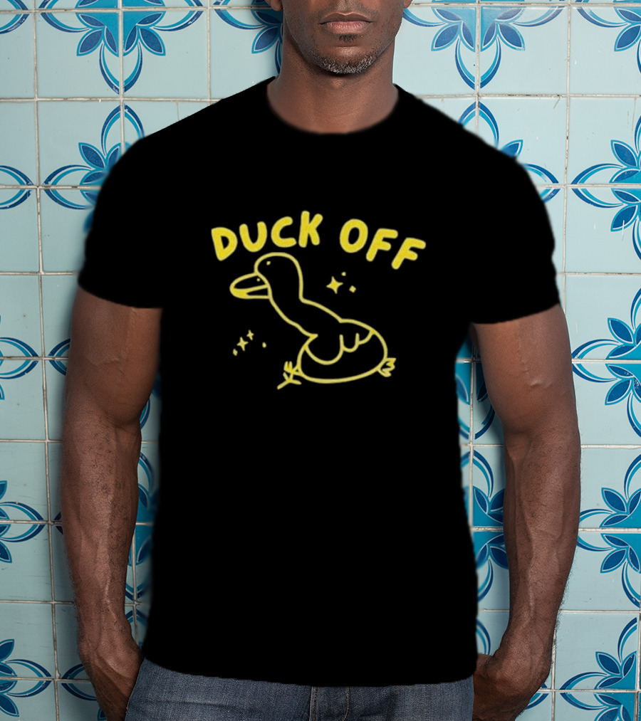 Duck Off Funny Bird Drawing T-Shirt