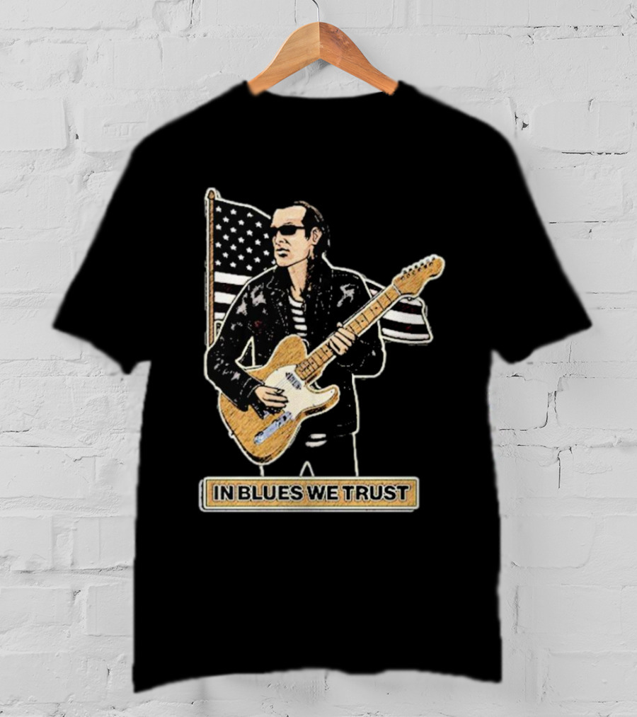 In Blues We Trust Joe Bonamassa Blues Hero American Flag Guitar T-Shirt