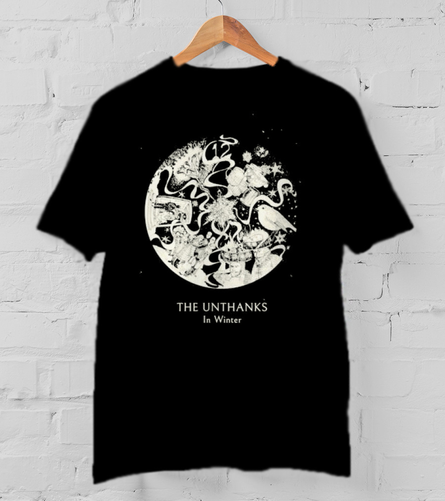 The Unthanks In Winter Snowy Circle With Bird And Holiday Symbols T-Shirt