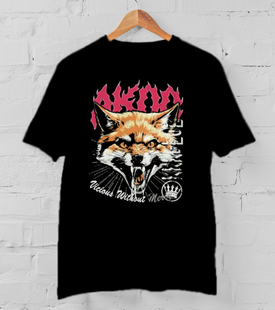 Akimo Vicious Without Mercy Orange Fox Crown T-Shirt