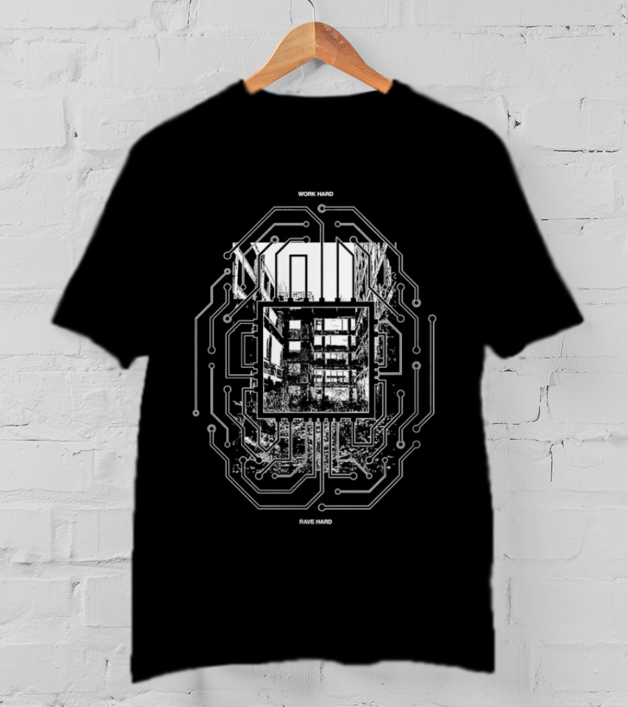 Work Hard Rave Hard Circuit Board Packard Plant T-Shirt