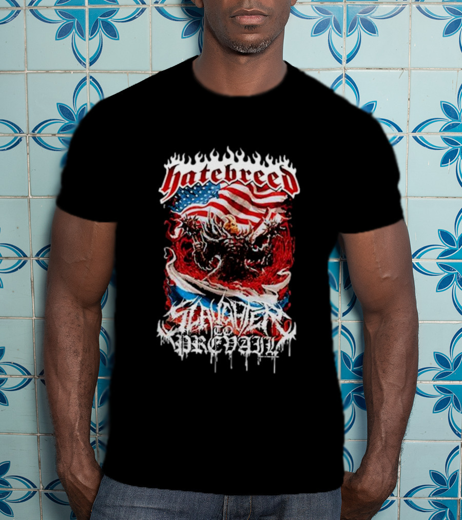 Hatebreed Slaughter To Prevail American Flag Demon T-Shirt