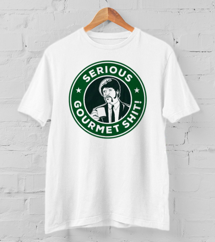 Serious Gourmet Shit Coffee Cup Meme Green Circle Emblem T-Shirt