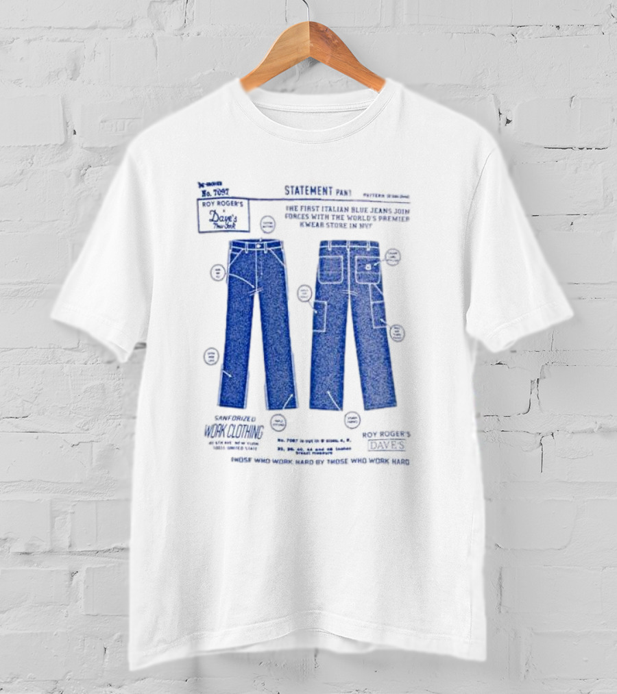 Roy Roger's Dave's Workwear Collaboration Italian Blue Jeans In NYC T-Shirt