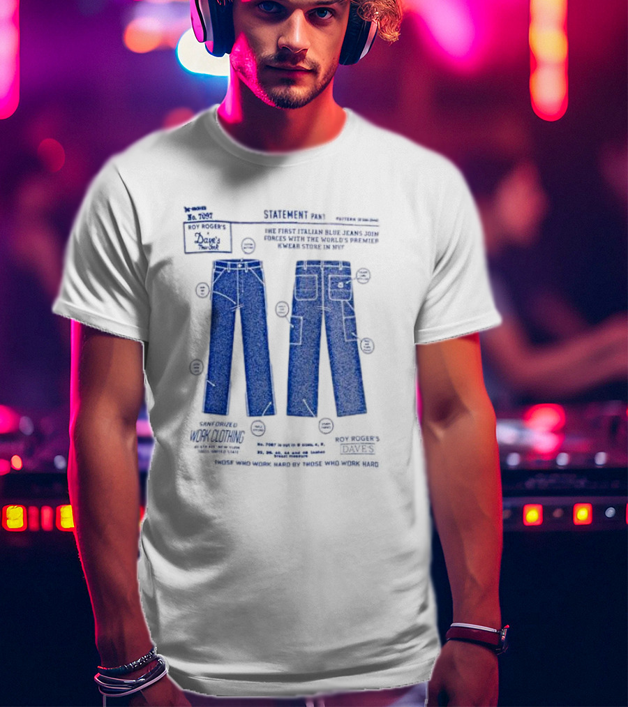 Roy Roger's Dave's Workwear Collaboration Italian Blue Jeans In NYC T-Shirt