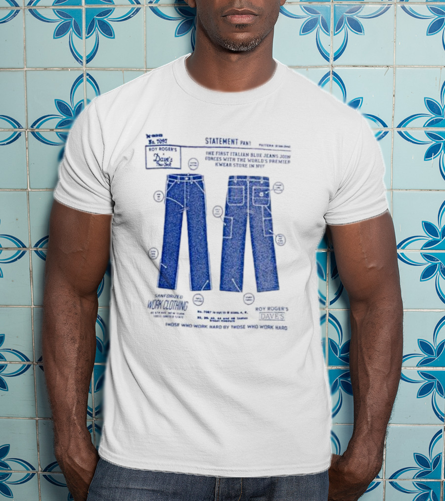 Roy Roger's Dave's Workwear Collaboration Italian Blue Jeans In NYC T-Shirt