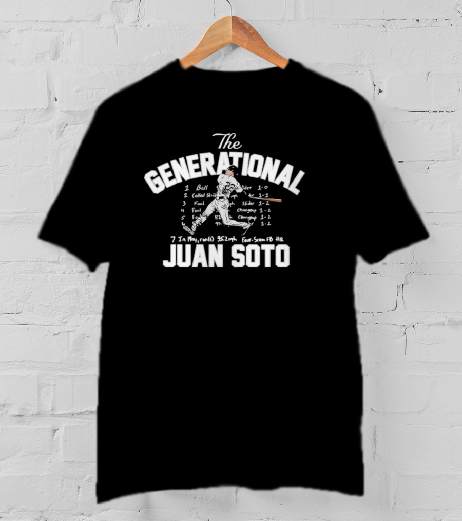 Juan Soto The Generational Detailed Baseball Stats And Sequence T-Shirt