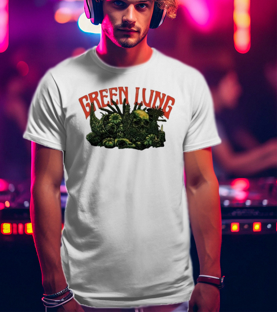 Green Lung Harvest Skull And Pumpkins T-Shirt
