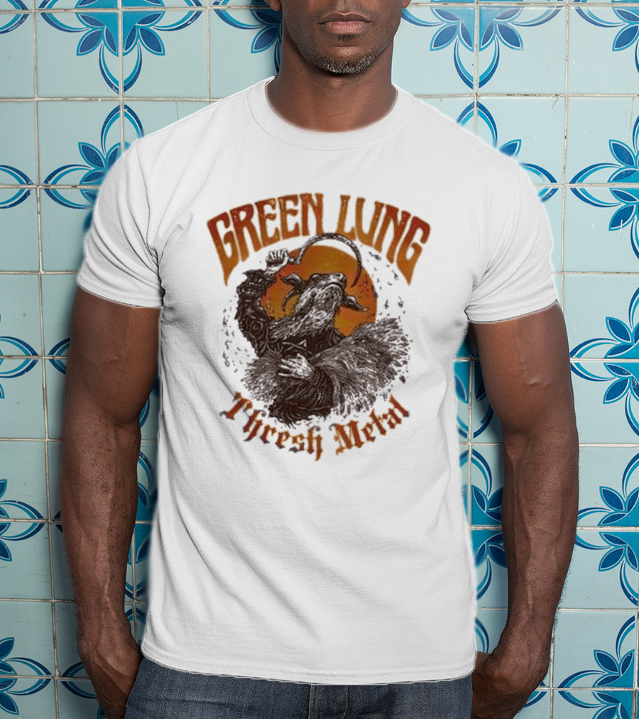 Green Lung Thrash Metal Mystical Goat With Crescent Blade T-Shirt