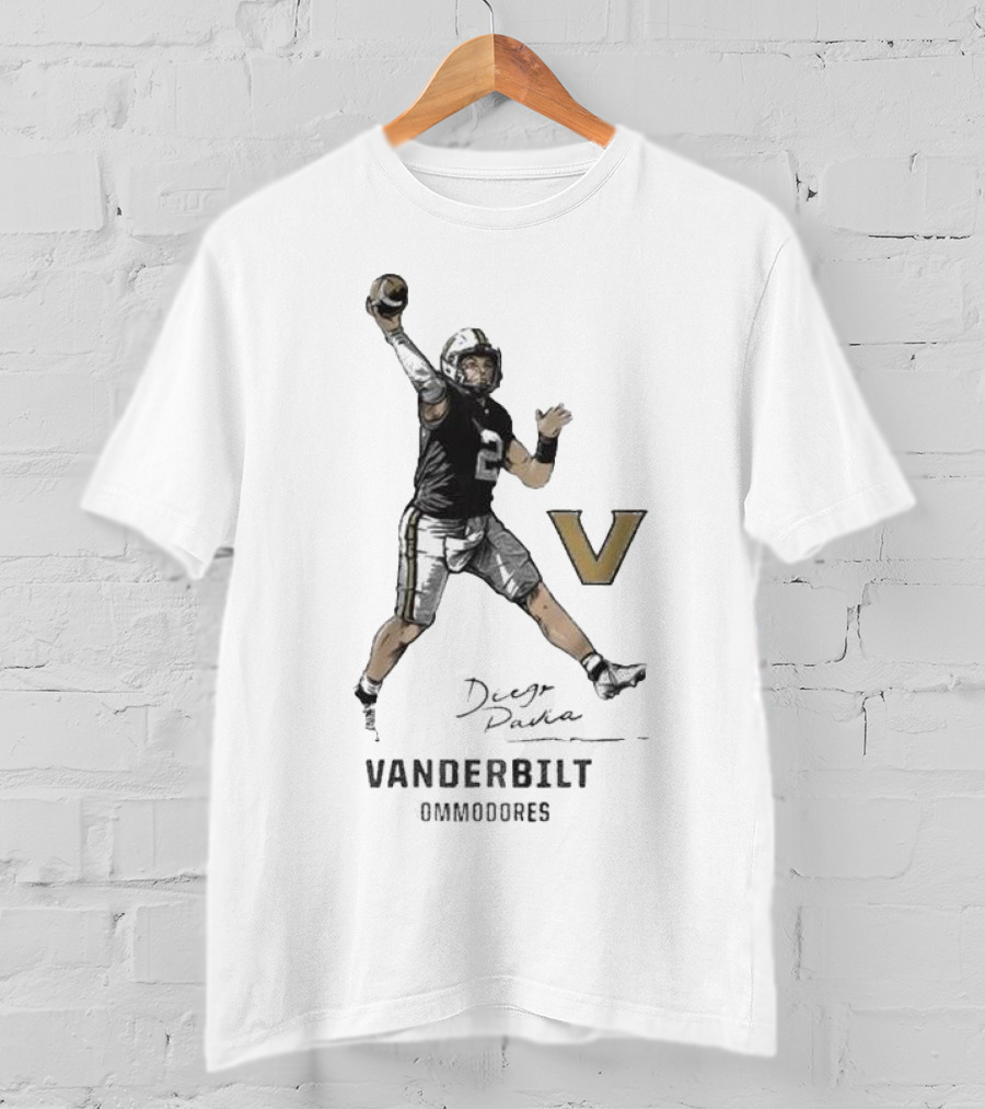 Vanderbilt Commodores Football Diego Pavia Superstar Signature T-Shirt