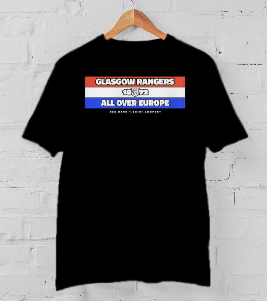 Glasgow Rangers 1872 All Over Europe Red Hand T-Shirt Company T-Shirt