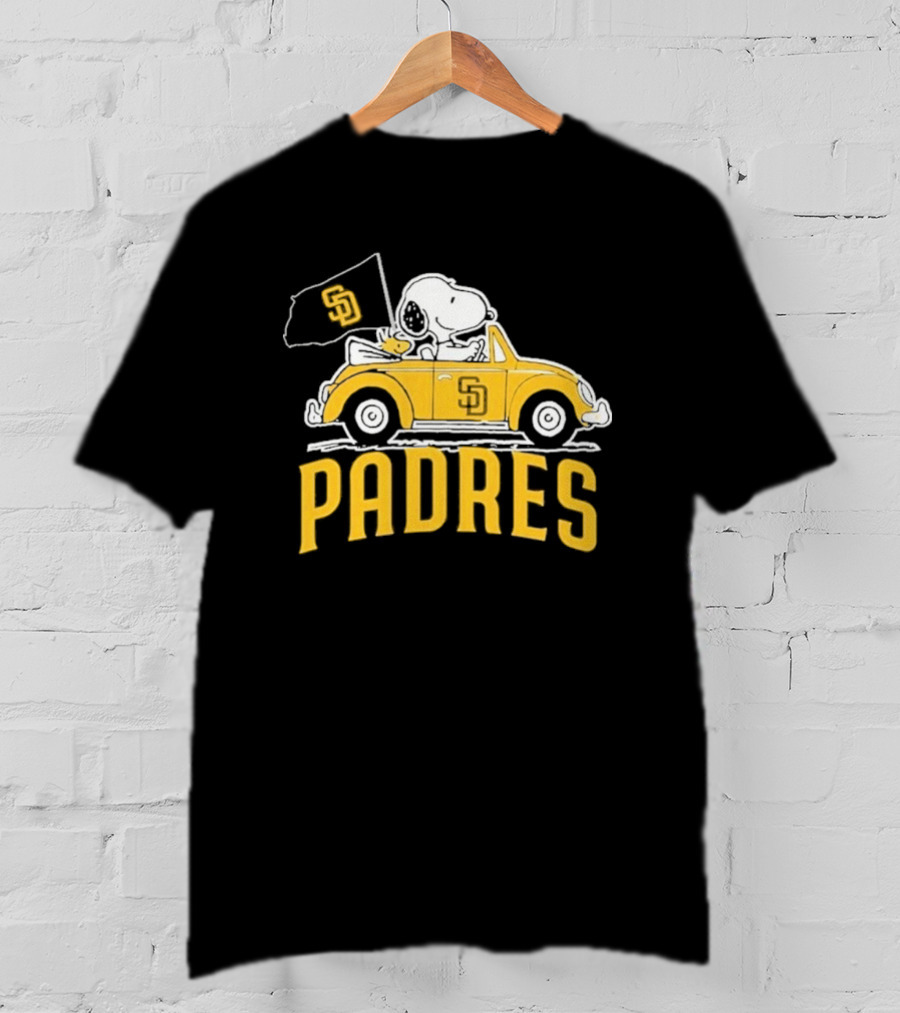 Snoopy San Diego Padres Car Flag Baseball Mascot T-Shirt