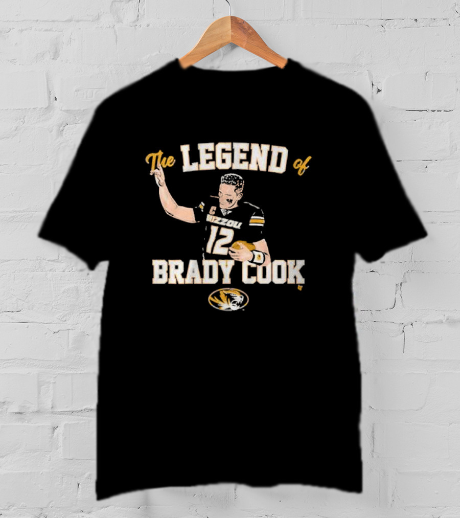 Mizzou Football The Legend Of Brady Cook Number 12 Tiger T-Shirt
