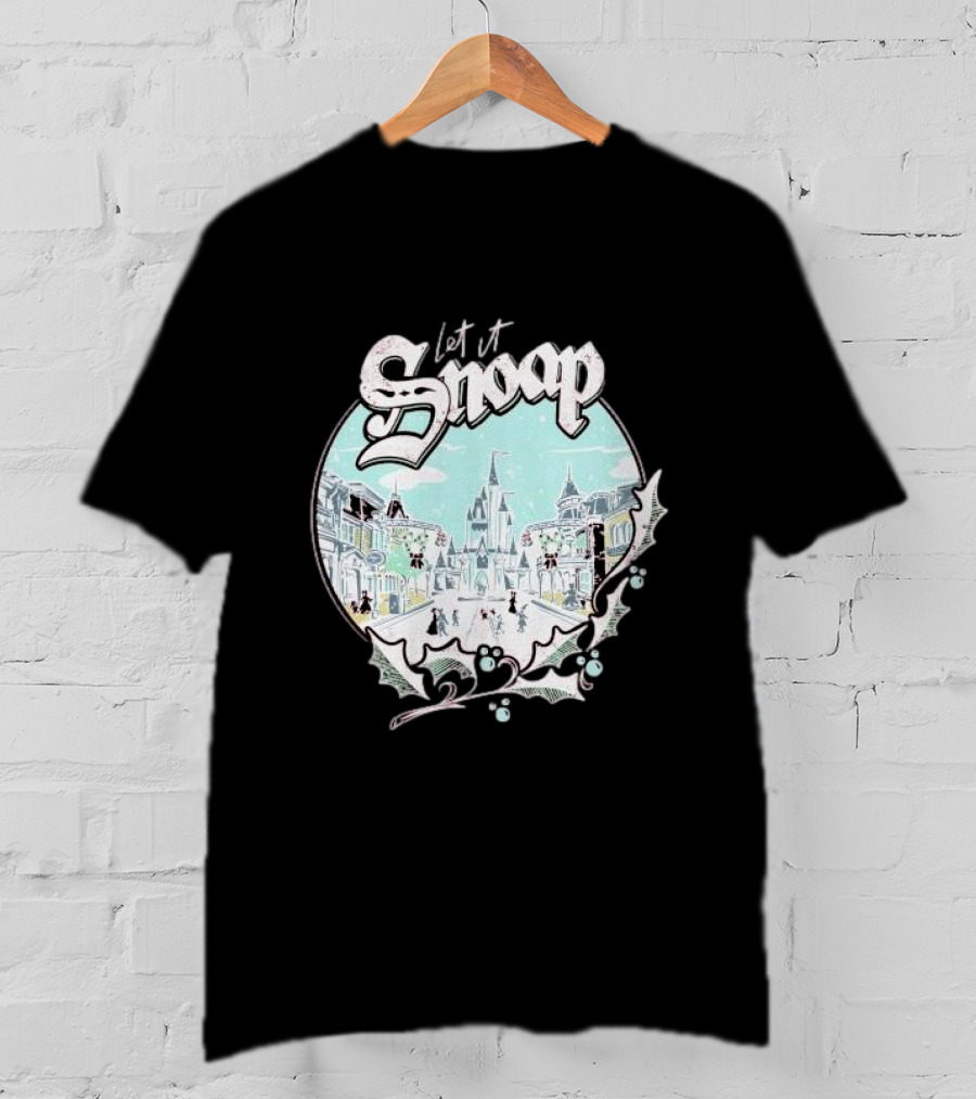 Let It Snoap Florida Day Main Street With Holly And Snowflakes Scene T-Shirt