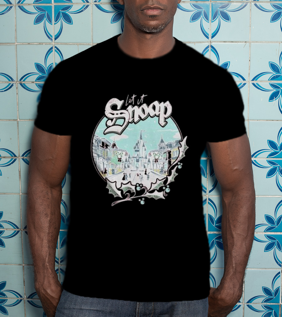 Let It Snoap Florida Day Main Street With Holly And Snowflakes Scene T-Shirt