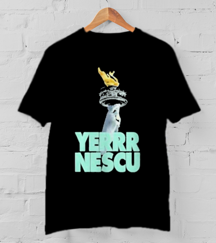 Sabrina Rocking The YERRR NESCU Statue Of Liberty Torch Flame T-Shirt