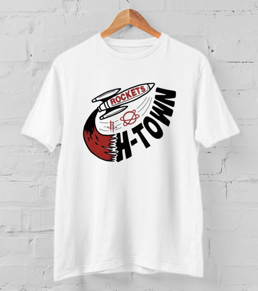 Houston Rockets H-Town Rocketship Orbit T-Shirt