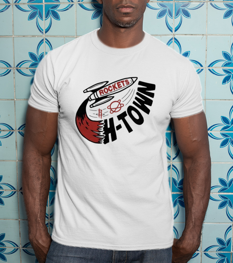 Houston Rockets H-Town Rocketship Orbit T-Shirt