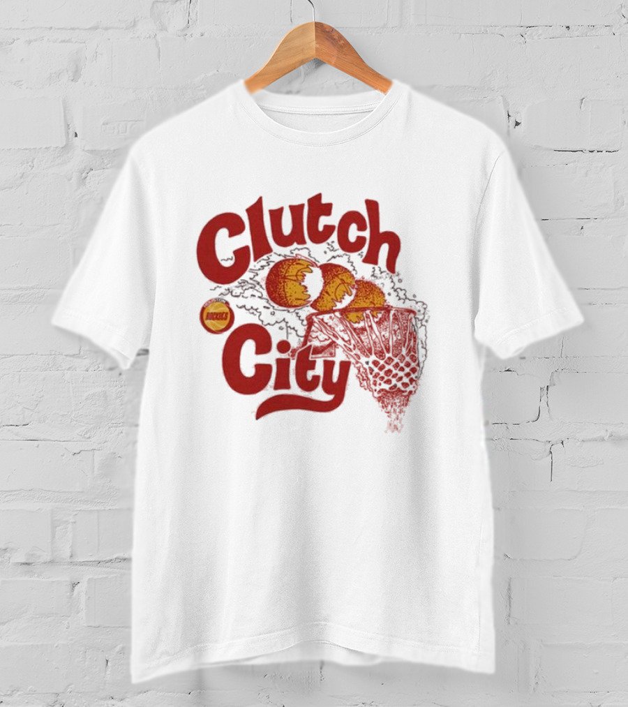 Houston Rockets Clutch City Nostalgia Burst Basketball Net T-Shirt