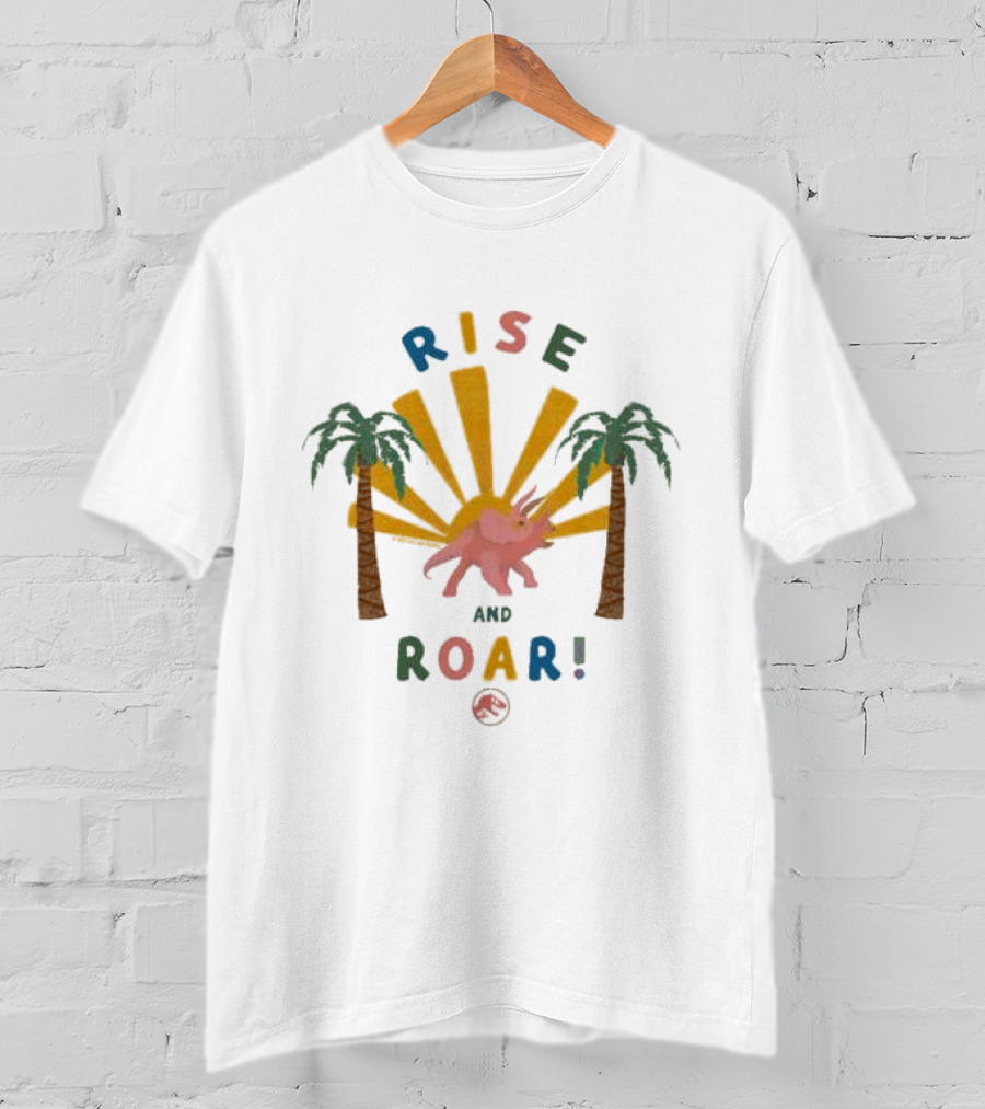 Jurassic Park Rise And Roar Toddler Triceratops And Palm Trees T-Shirt