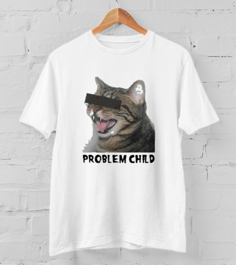 PROBLEM CHILD Cat Meme Censored Face T-Shirt
