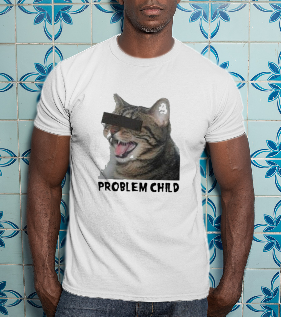 PROBLEM CHILD Cat Meme Censored Face T-Shirt