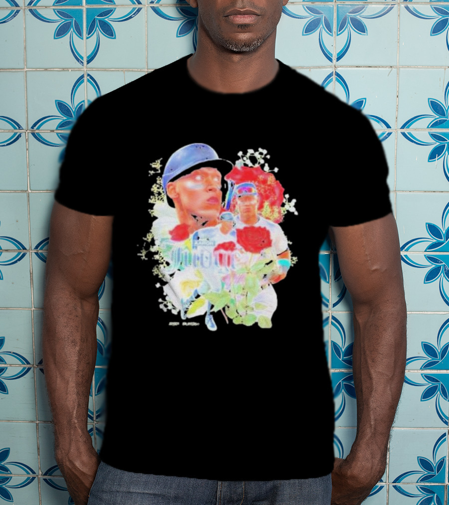 Aaron Judge Smell The Roses New York Yankees Baseball Player Floral T-Shirt