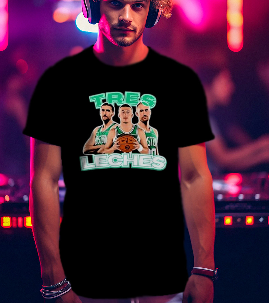 Boston Celtics Tres Leches Basketball Trio T-Shirt