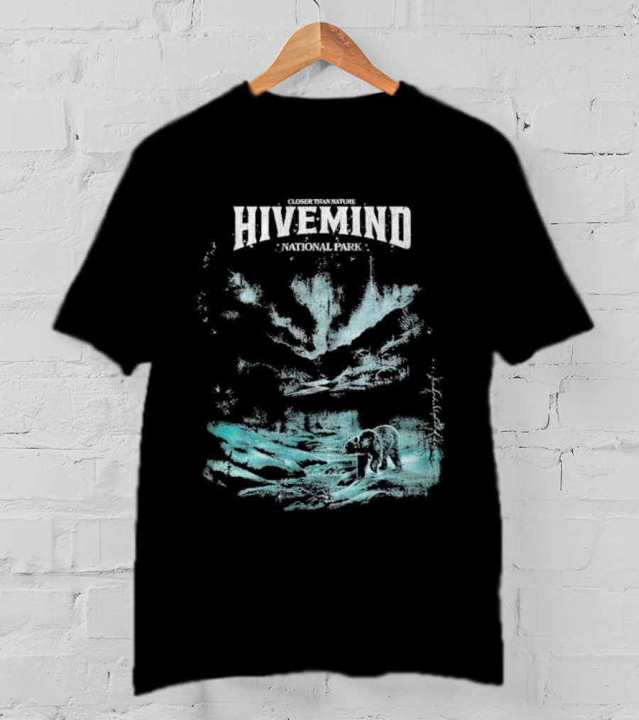 Closer Than Nature Hivemind National Park Bear Wilderness Scene T-Shirt