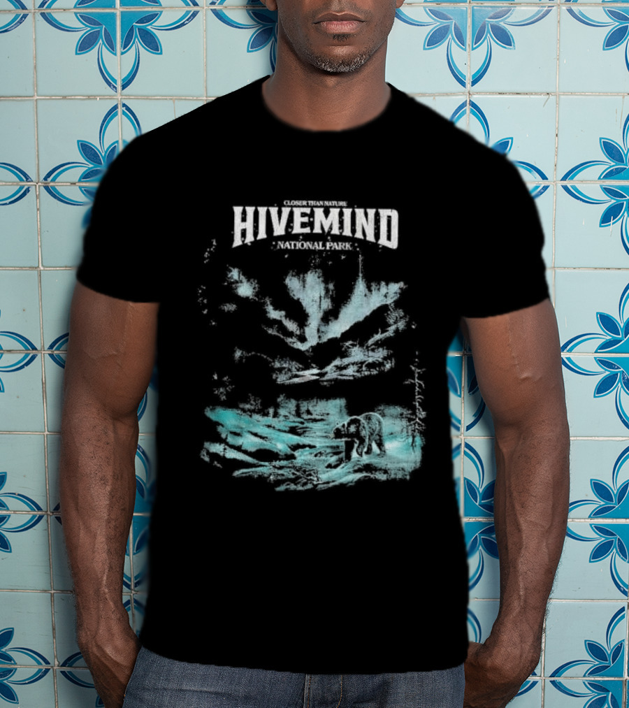 Closer Than Nature Hivemind National Park Bear Wilderness Scene T-Shirt