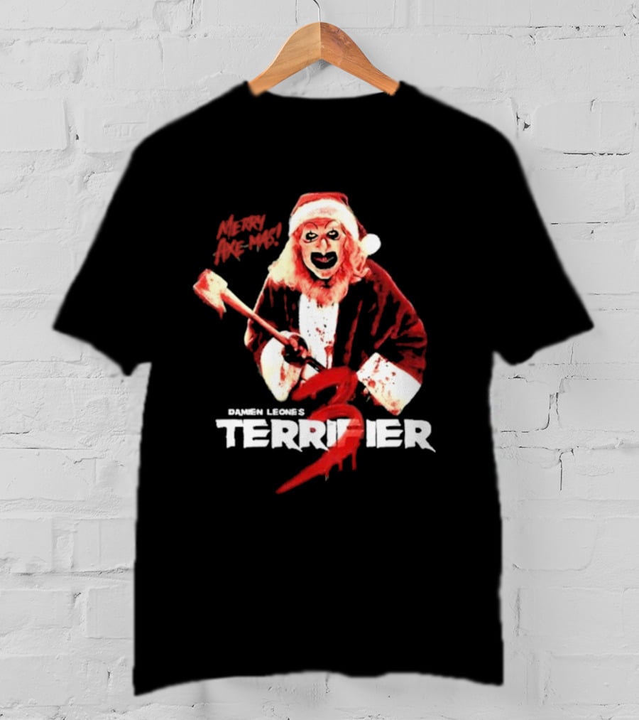 Damien Leone's Terrifier 3 Mery Axe-Mas Red Santa Clown T-Shirt