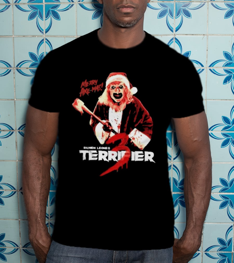 Damien Leone's Terrifier 3 Mery Axe-Mas Red Santa Clown T-Shirt