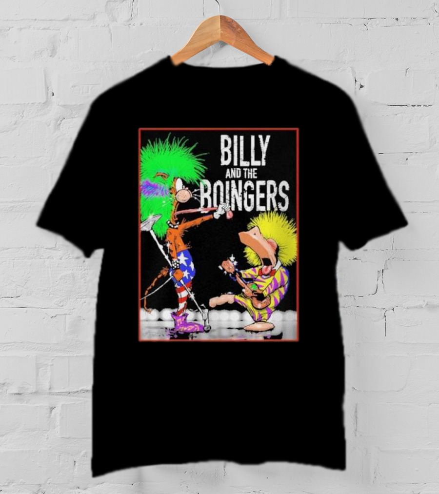 Billy And The Boingers Celebrate Big Hair Era With Great Music Star Stripes And Colors T-Shirt
