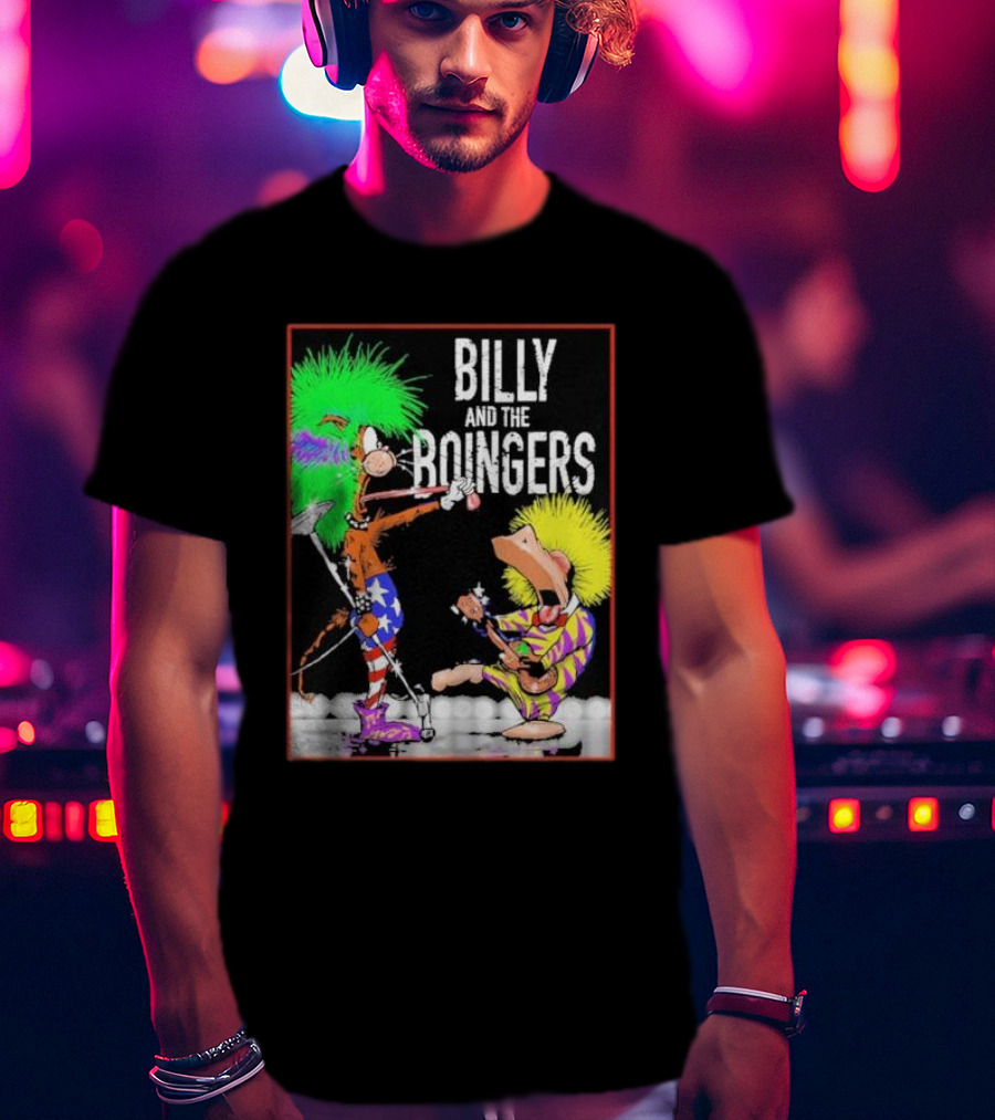Billy And The Boingers Celebrate Big Hair Era With Great Music Star Stripes And Colors T-Shirt