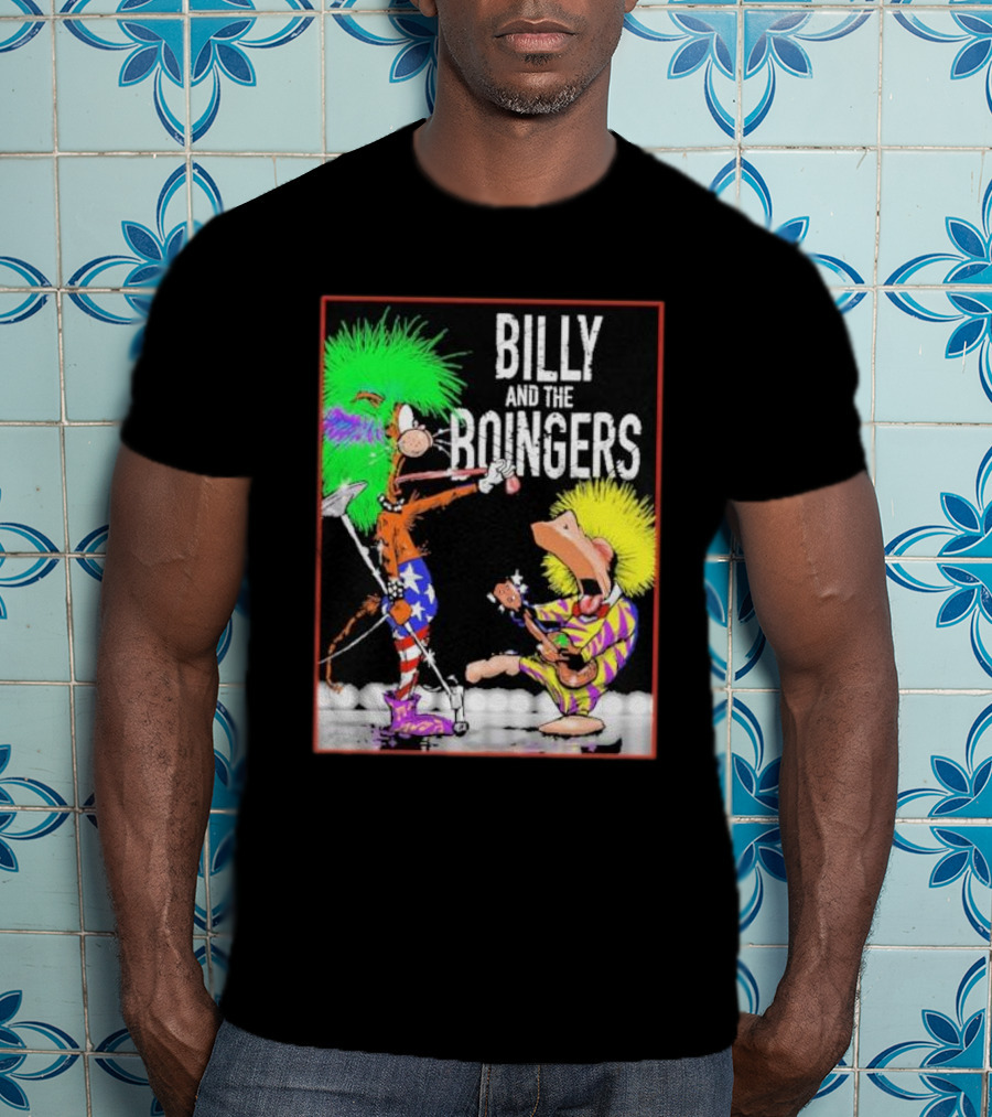 Billy And The Boingers Celebrate Big Hair Era With Great Music Star Stripes And Colors T-Shirt