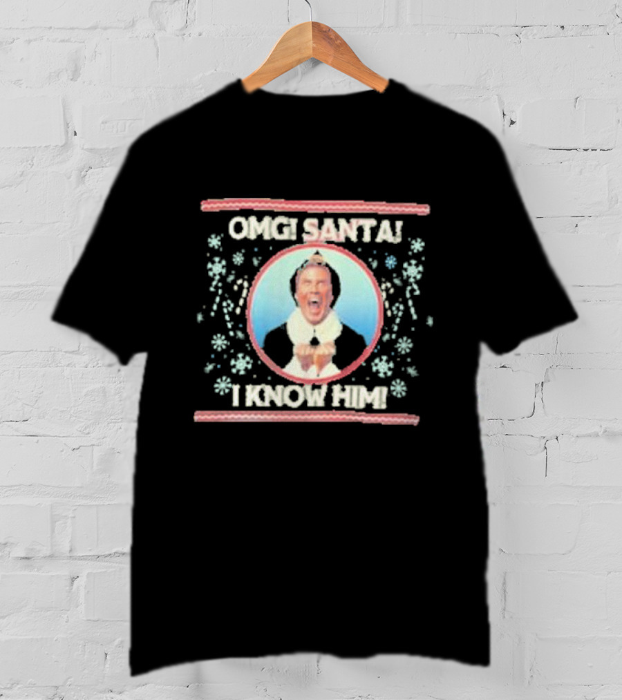Kelly Green Buddy The Elf Omg Santa I Know Him Merry Christmas T-Shirt