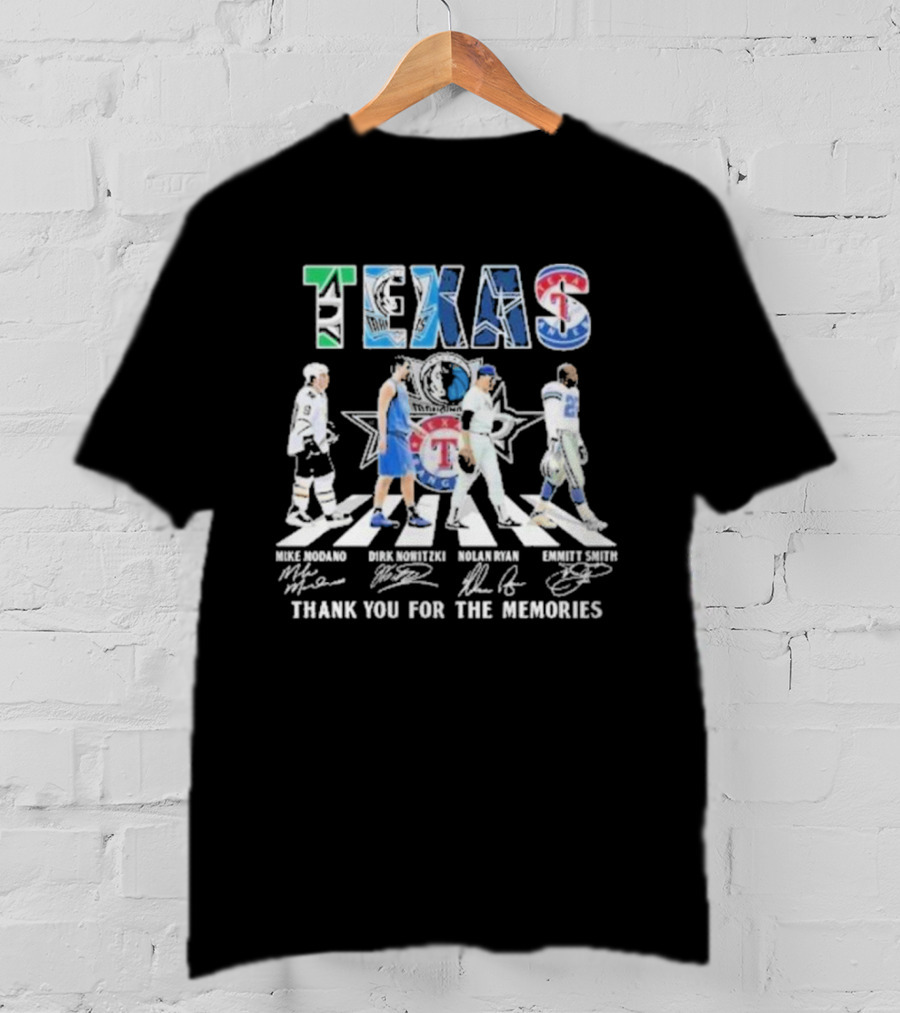 Dallas Stars Mavericks Cowboys Rangers Texas Thank You For The Memories T-Shirt