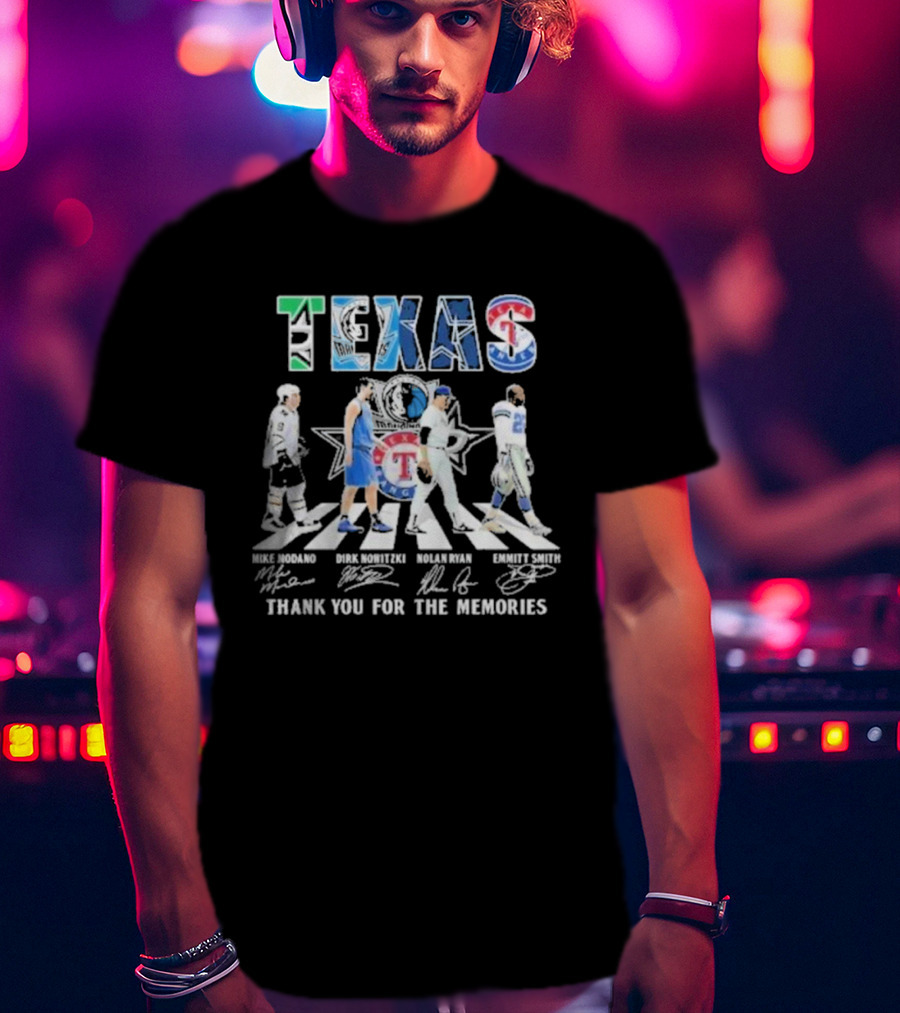 Dallas Stars Mavericks Cowboys Rangers Texas Thank You For The Memories T-Shirt