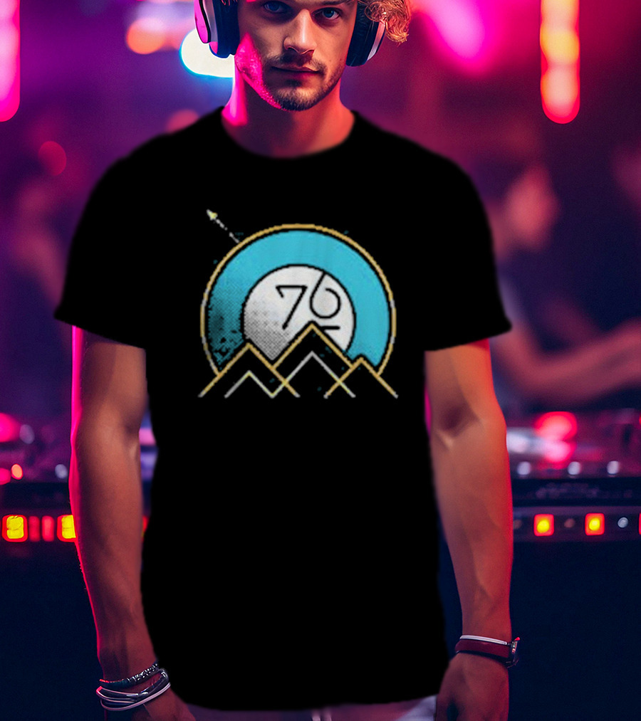 Rocket Over Rockies 76 Circular Mountain T-Shirt
