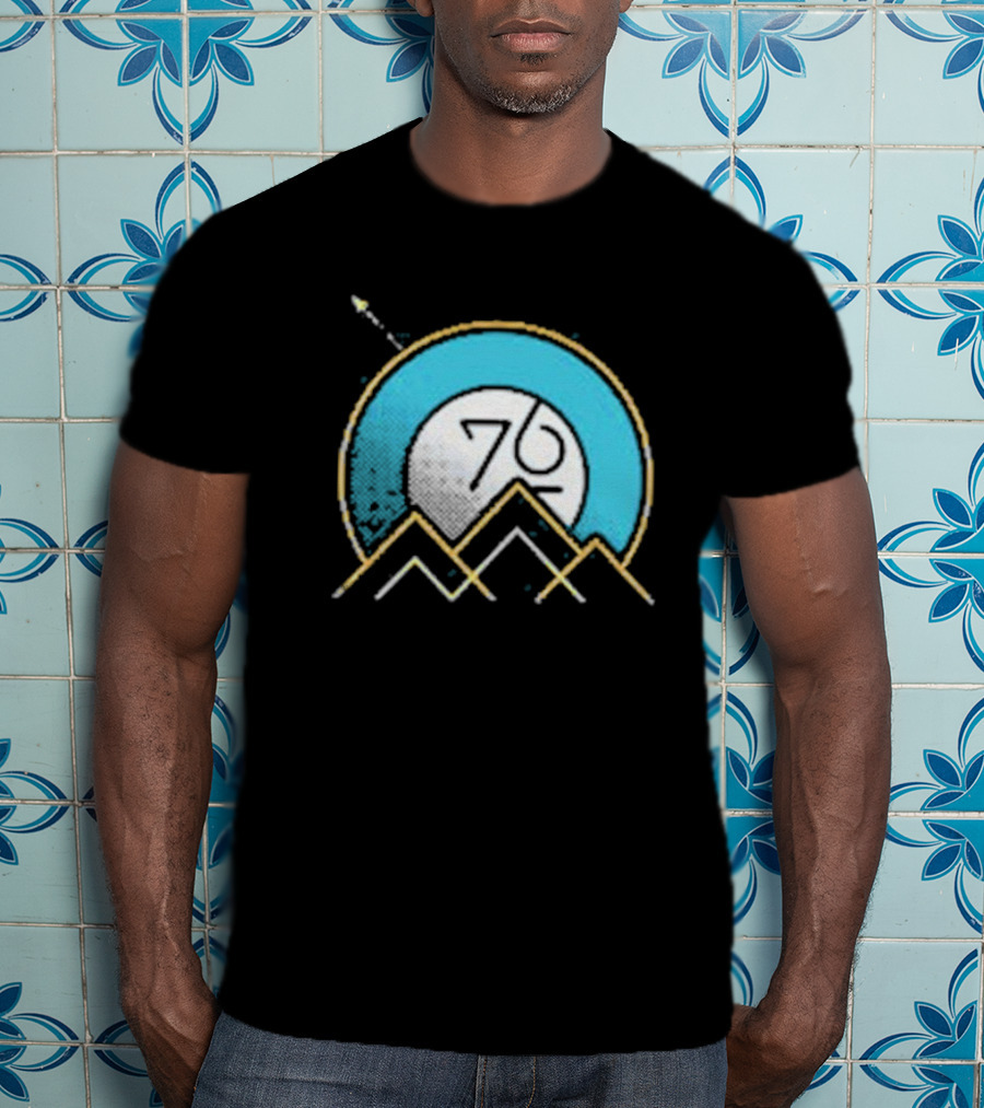 Rocket Over Rockies 76 Circular Mountain T-Shirt