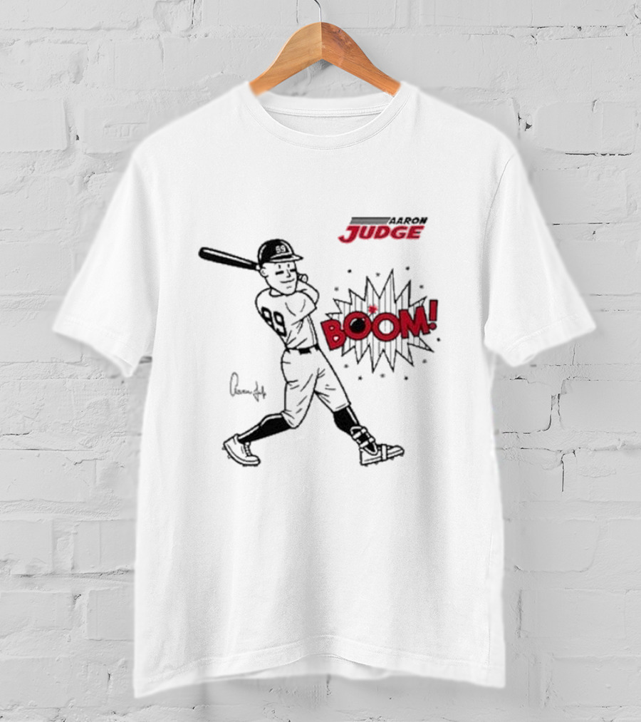 Aaron Judge 99 Boom Signature New York Yankees Baseball Caricature T-Shirt