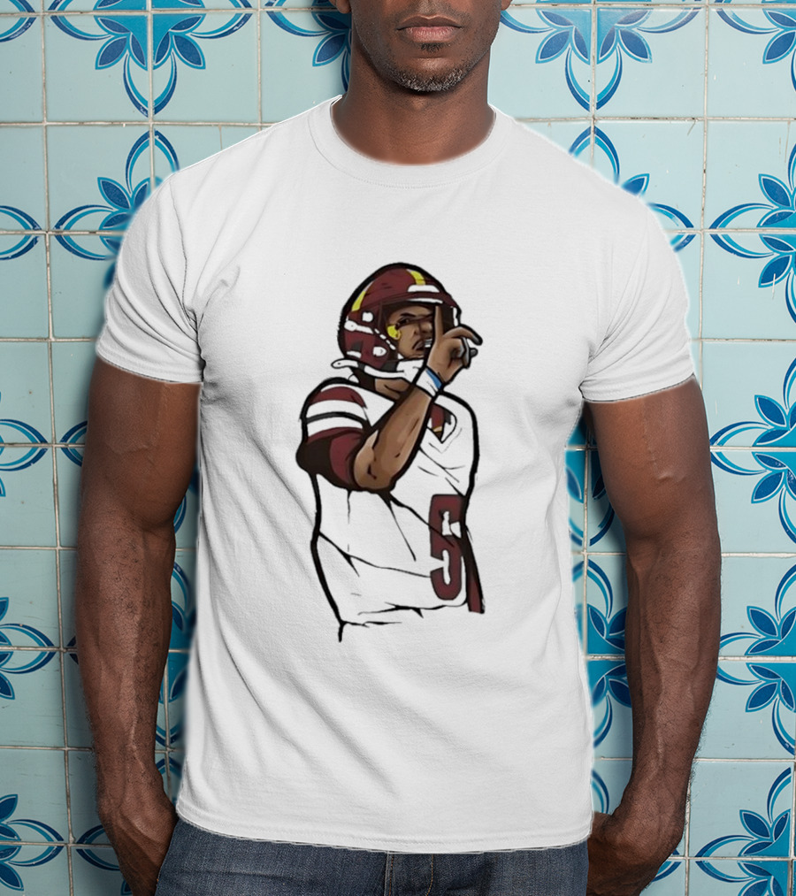 Washington Commanders Jayden Daniels Shhh Gesture Football Player T-Shirt