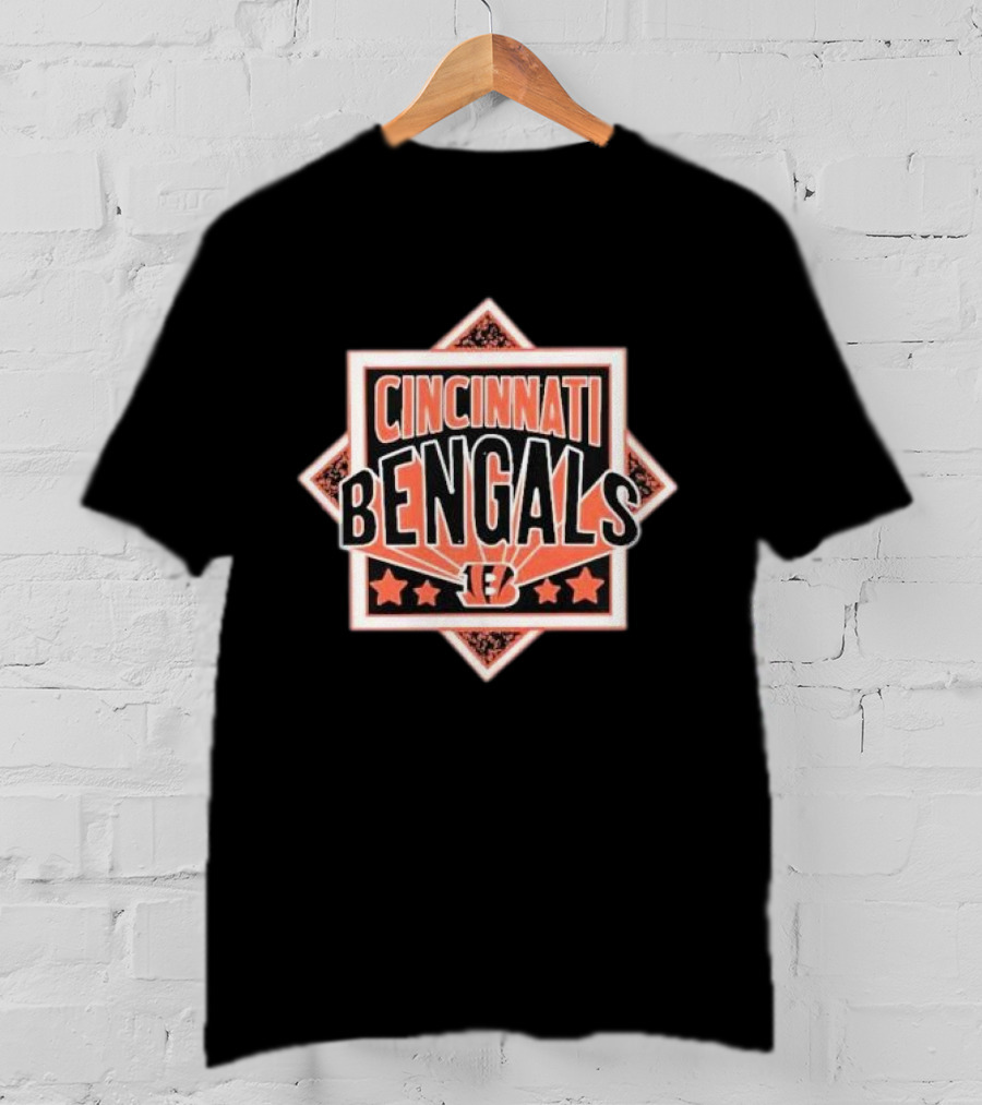 Cincinnati Bengals Stars Five Orange Black Triangles T-Shirt