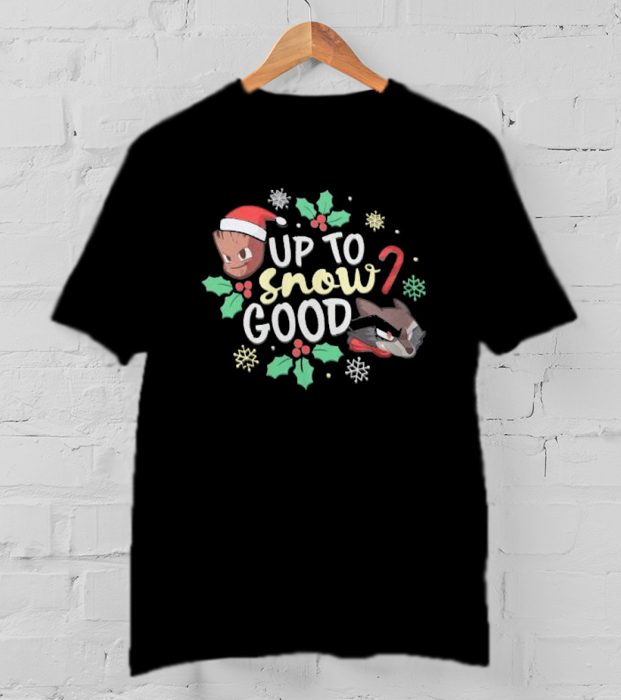 Groot And Rocket Up To Snow Good Guardians Christmas Holiday T-Shirt