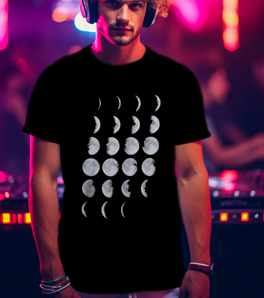 Organic Cotton Moon Phases Lunar Cycle T-Shirt