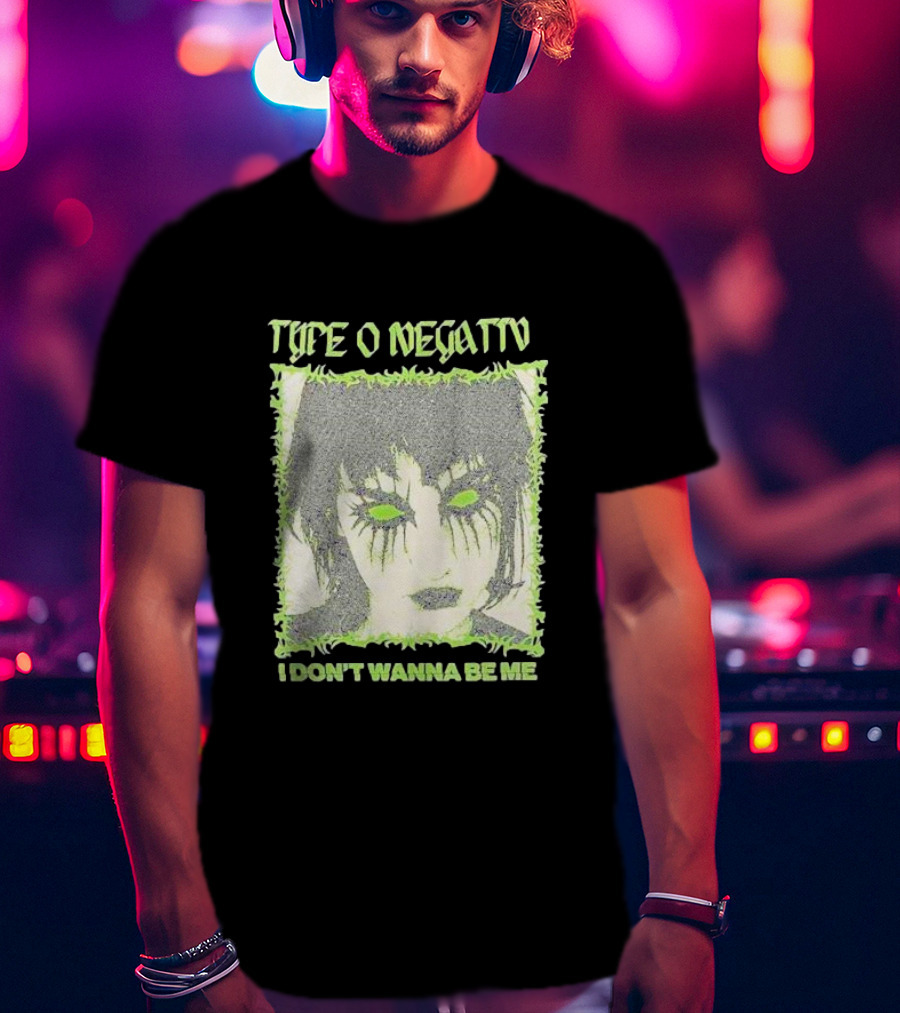 Type O Negative I Don’t Wanna Be Me Green Eyed Gothic Face T-Shirt