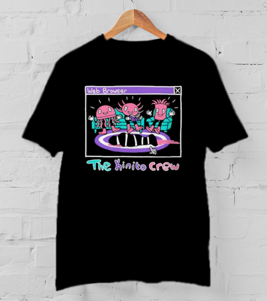 Web Browser The Kinito Crew Fun Cartoon Characters On Couch T-Shirt