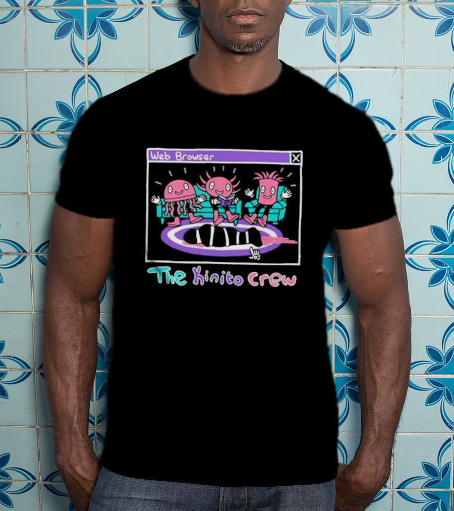 Web Browser The Kinito Crew Fun Cartoon Characters On Couch T-Shirt